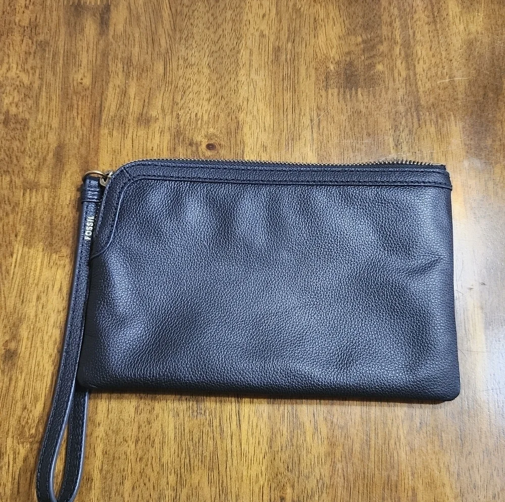 Fossil Black Sofia Large Wristlet